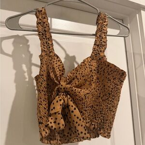 Polka Dot Smocked Crop Top